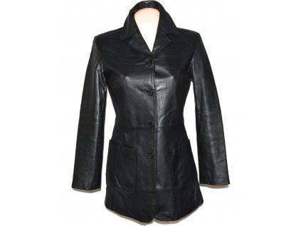 KOŽENÝ dámský černý kabát ROY/RENE 36
