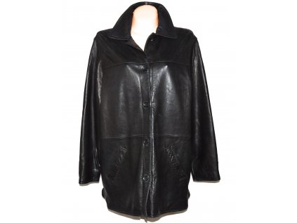 KOŽENÝ dámský černý měkký kabát Leather Elements XXL