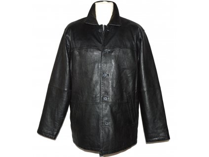 KOŽENÁ pánská černá měkká zateplená bunda Paul Berman M/L