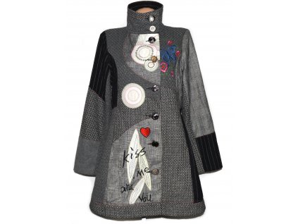 Extravagantní dámský žakárový kabát DY DESIGN XL