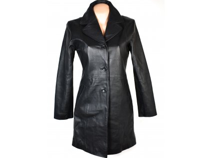 KOŽENÝ dámský černý měkký kabát S