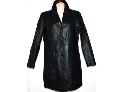 KOŽENÝ dámský černý kabát vel. 44