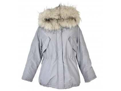 Dámská šedá zimní parka s kapucí H&M L