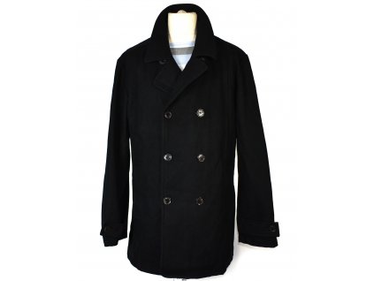 Vlněný (90%) pánský černý kabát Superior High Class XL
