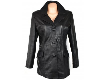 KOŽENÝ dámský černý měkký kabát M