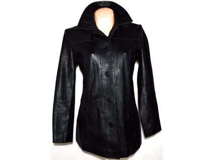 KOŽENÝ dámský měkký černý kabát ICON L