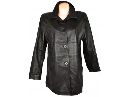 KOŽENÝ dámský černý měkký kabát St.Michael XL