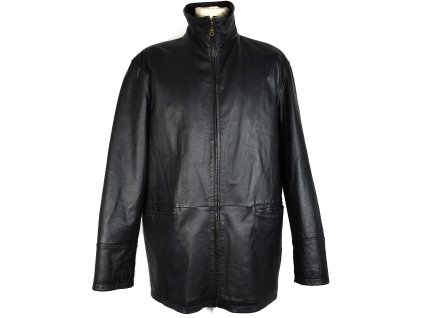 KOŽENÁ pánská černá měkká zateplená bunda na zip Martinek XL