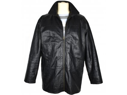 KOŽENÁ pánská černá měkká zateplená bunda L/XL