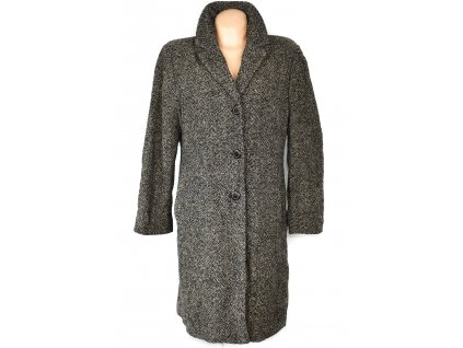 Vlněný (80%) dámský černobéžový kabát Milo Coats XL
