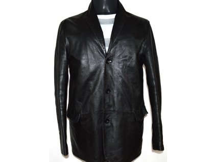 KOŽENÉ pánské měkké černé sako RIVER ISLAND M