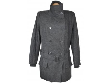 Vlněný dámský šedý zateplený kabát s páskem Laura Scott 20/46