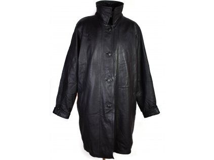 KOŽENÝ dámský šedý měkký kabát s odnimatelnou vložkou Leather wear XXL