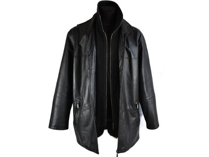 KOŽENÁ pánská černá měkká bunda na zip Different XL