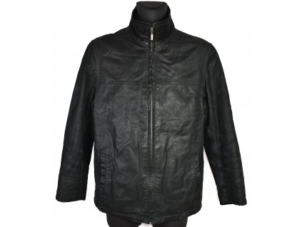 KOŽENÁ pánská černá zateplená bunda na zip Authentic Clothing Company 52