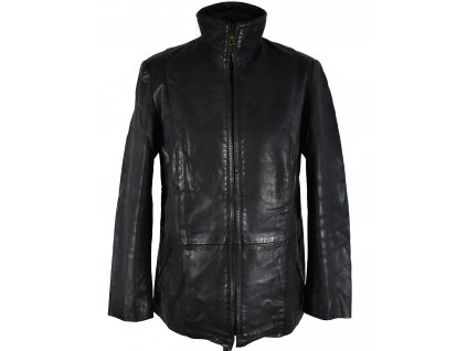 KOŽENÁ dámská černá měkká bunda na zip M/L