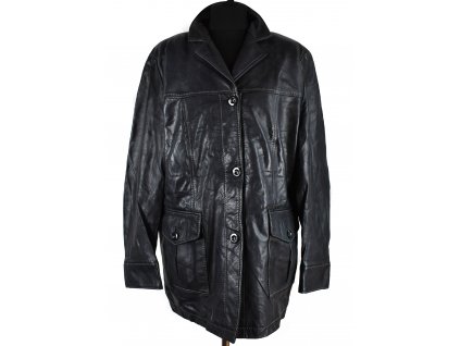 KOŽENÝ dámský černý měkký kabát Donna Design 44