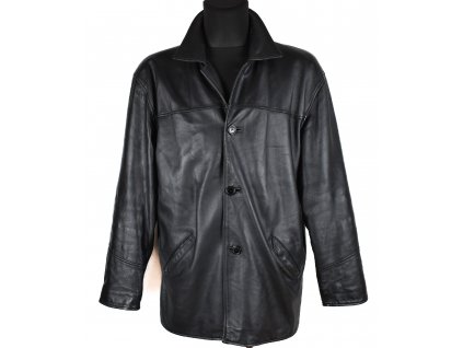 KOŽENÁ pánská černá měkká zateplená bunda EVOCO L, XL