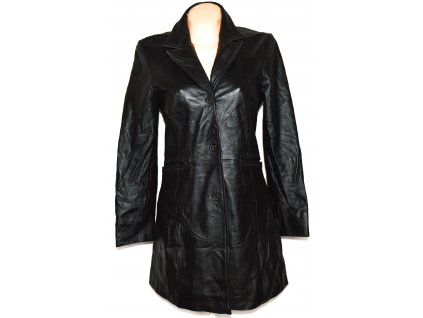 KOŽENÝ dámský měkký černý kabát SAKI 38