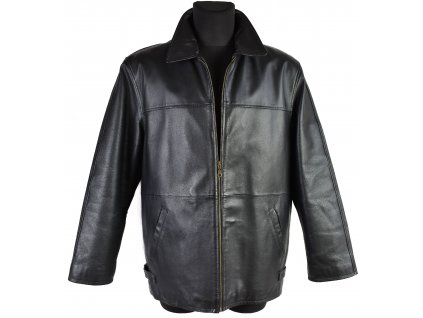 KOŽENÁ pánská černá zateplená bunda na zip CERO XL