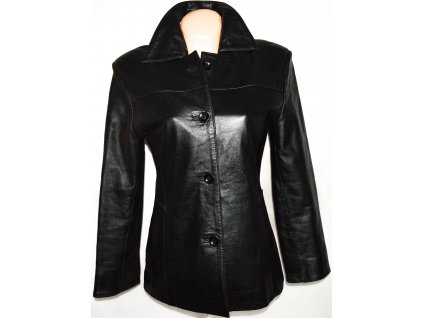 KOŽENÝ dámský měkký černý kabát vel. M