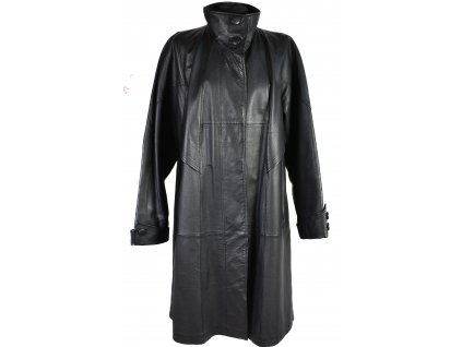 KOŽENÝ dámský černý měkký kabát CERO XXL