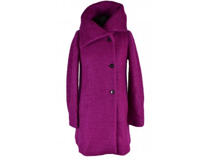 Vlněný (45%) dámský růžový kabát Emma Marella 10/36