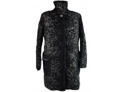 Dámský šedočerný zimní kabát S