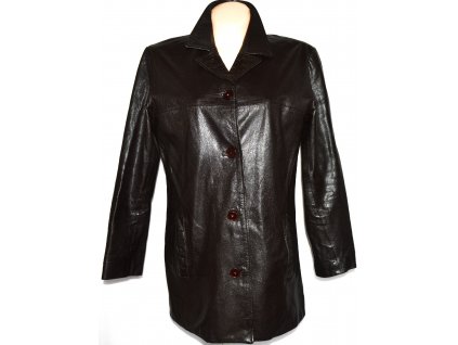 KOŽENÝ dámský měkký hnědý kabát AMARANTO XL