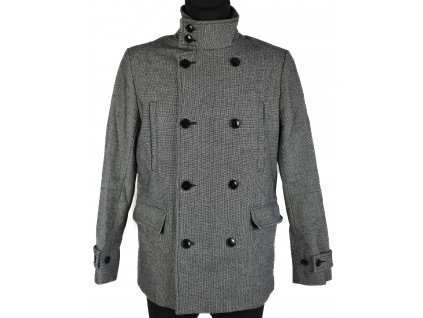 Pánský šedý dvouřadý kabát H&M S