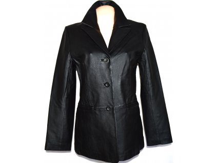 KOŽENÝ dámský měkký černý kabát