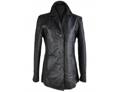 KOŽENÝ dámský černý měkký kabát K.K.M