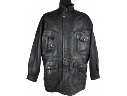 KOŽENÁ pánská černá bunda na zip s odnimatelnou zimní vložkou Thomas&Daniels XXXL