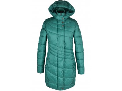 Dámský prošívaný smaragdový kabát s kapucí Alpine Pro M