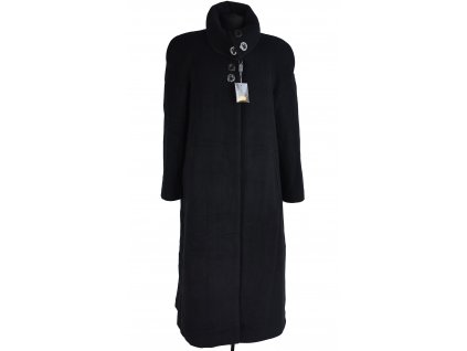 Vlněný (80%) dámský dlouhý černý kabát (vlna, kašmír) XL - s cedulkou