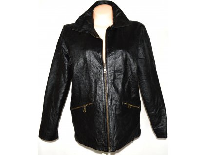 KOŽENÁ dámská černá bunda na zip L.X.D. XL