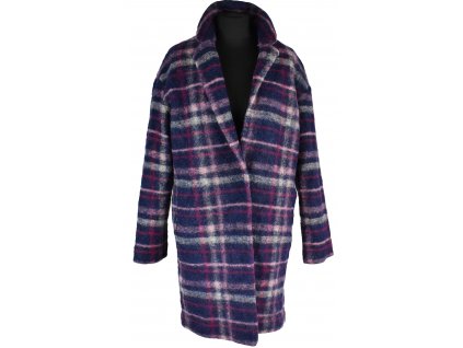 Dámský fialový károvaný kabát Promod S