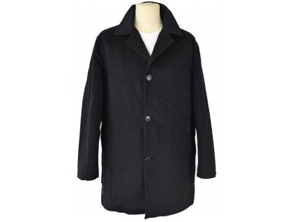 Vlněný (70%) pánský šedý zimní kabát Hirmer (vlna, kašmír) 52
