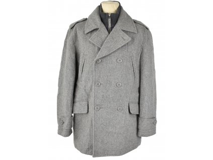 Vlněný (75%) pánský šedý zateplený kabát F&F L