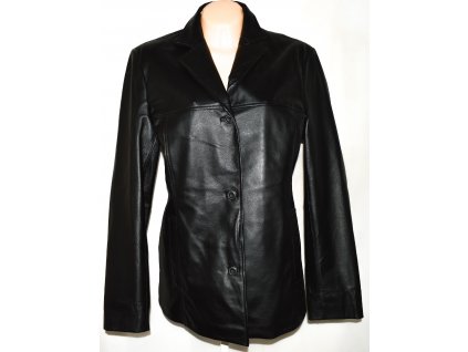 KOŽENÝ dámský černý kabát DIFFERENT 44