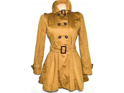 Bavlněný dámský hnědý kabát s páskem TOPSHOP 10/38
