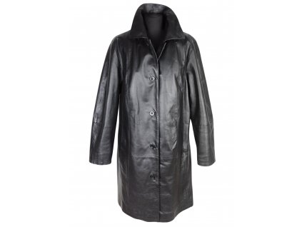 Kožený dámský černý zimní kabát DIFFERENT  XXL*