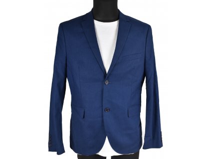 Lněné pánské modré sako H&M 50