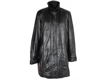 KOŽENÝ dámský černý zimní kabát na zip Saki Comfort XXL