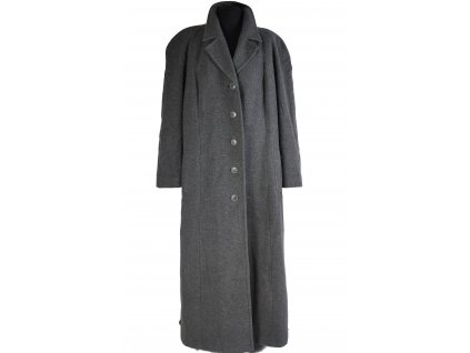 Vlněný (65%) dámský dlouhý šedý kabát (vlna, kašmír) 46