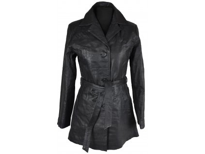 KOŽENÝ dámský černý měkký kabát s páskem Thomas&Daniels S