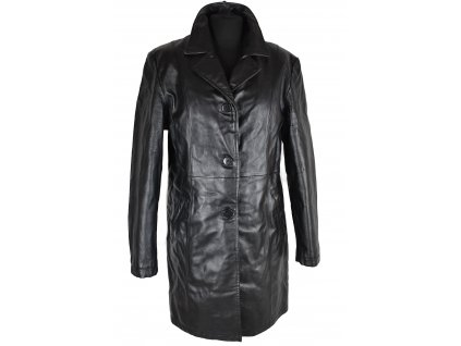 KOŽENÝ dámský černý měkký zateplený kabát Yessica 42