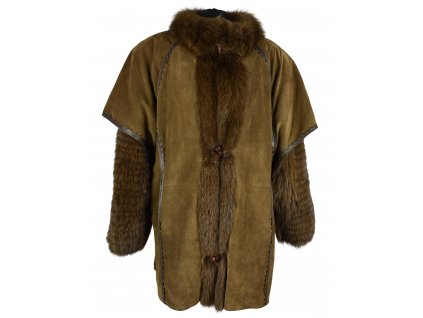 KOŽENÁ dámská zimní bunda s pravou kožešinou Toppolino XXL