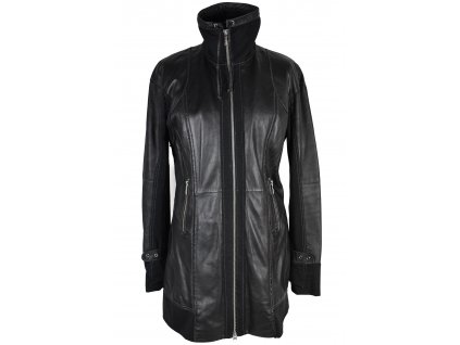 KOŽENÝ dámský černý měkký kabát na zip Arma Collection M