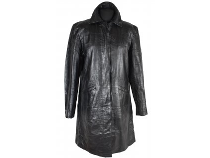 KOŽENÝ dámský černý měkký kabát Hidepark L